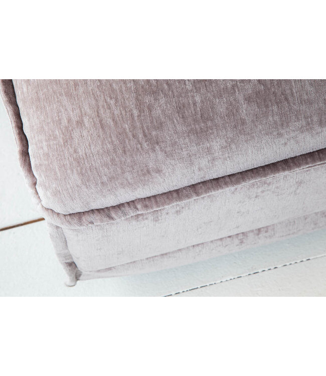 Invicta Interior Grote kruk HEAVEN 100cm taupe fluweel landelijke stijl - 39766