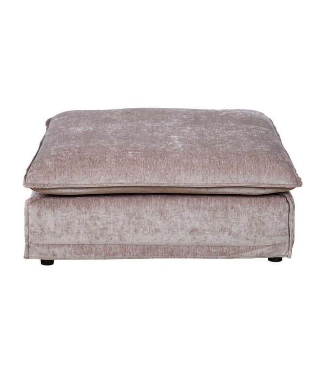 Invicta Interior Grote kruk HEAVEN 100cm taupe fluweel landelijke stijl - 39766