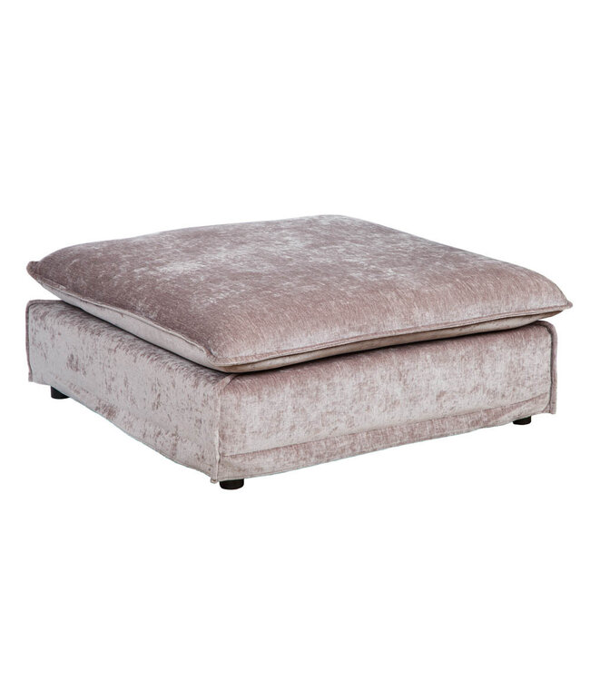 Invicta Interior Grote kruk HEAVEN 100cm taupe fluweel landelijke stijl - 39766