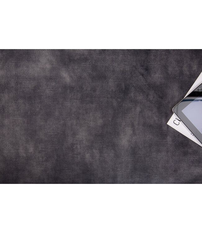 Invicta Interior Chesterfield kruk MODERN BAROK 92cm donkergrijze fluwelen voetenbank - 41135