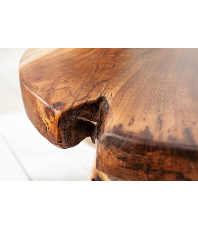 Invicta Interior Massieve bijzettafel ROOT 40cm teakhouten kruk gemaakt van wortelhout - 37139