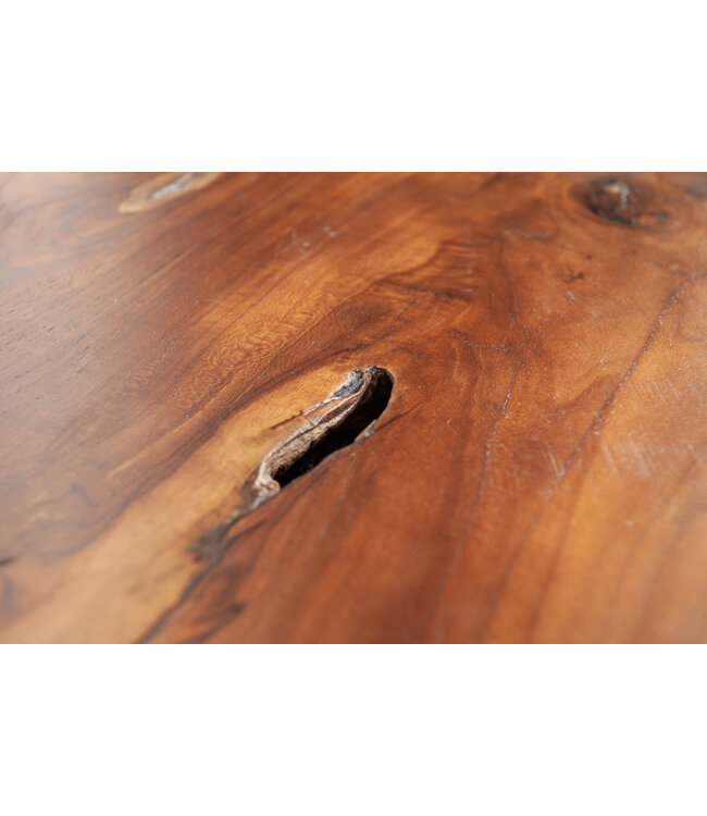 Invicta Interior Massieve bijzettafel ROOT 40cm teakhouten kruk gemaakt van wortelhout - 37139