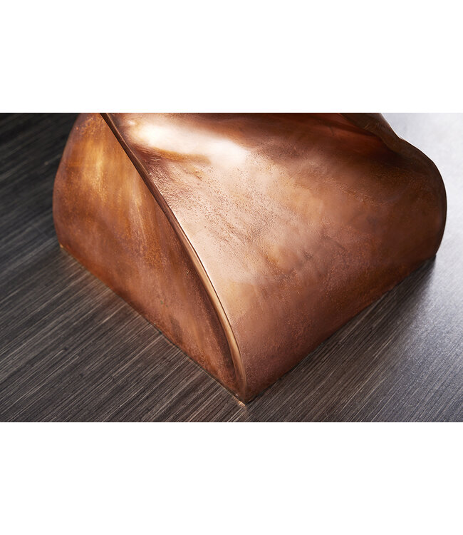 Invicta Interior Sculpturale bijzettafel TWIST 30cm handgemaakt nachtkastje van gevlamd kopermetaal - 42006