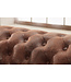 Invicta Interior Design hoekbank CHESTERFIELD 270cm antiekbruin met knoopstiksel en veerkern poef links - 40611