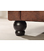 Invicta Interior Design hoekbank CHESTERFIELD 270cm antiekbruin met knoopstiksel en veerkern poef links - 40611