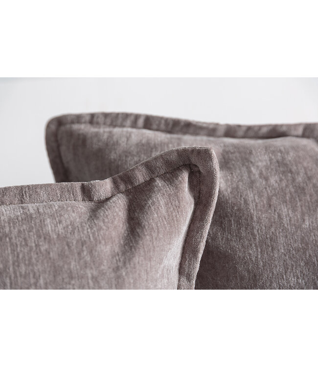 Invicta Interior Grote hoekbank HEAVEN 255cm taupe fluweel incl. kussens landelijke stijl - 40674