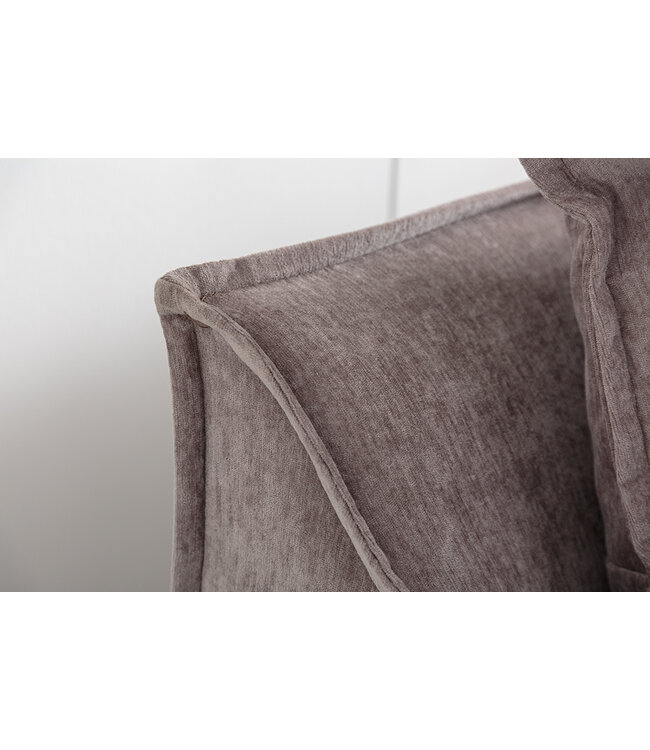 Invicta Interior Grote hoekbank HEAVEN 255cm taupe fluweel incl. kussens landelijke stijl - 40674