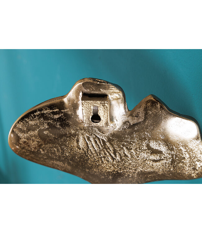 Invicta Interior Decoratieve kapstokhaak set van 3 GINKGO 30cm goud handgemaakt metaal - 41783