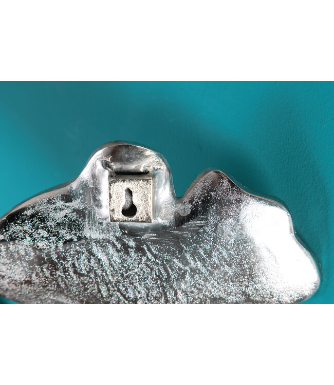 Invicta Interior Decoratieve kapstokhaak set van 3 GINKGO 30cm zilver handgemaakt metaal - 41784