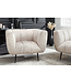 Invicta Interior Retro fauteuil NOBLESSE 105cm champagne fluweel met decoratieve quilting - 43267