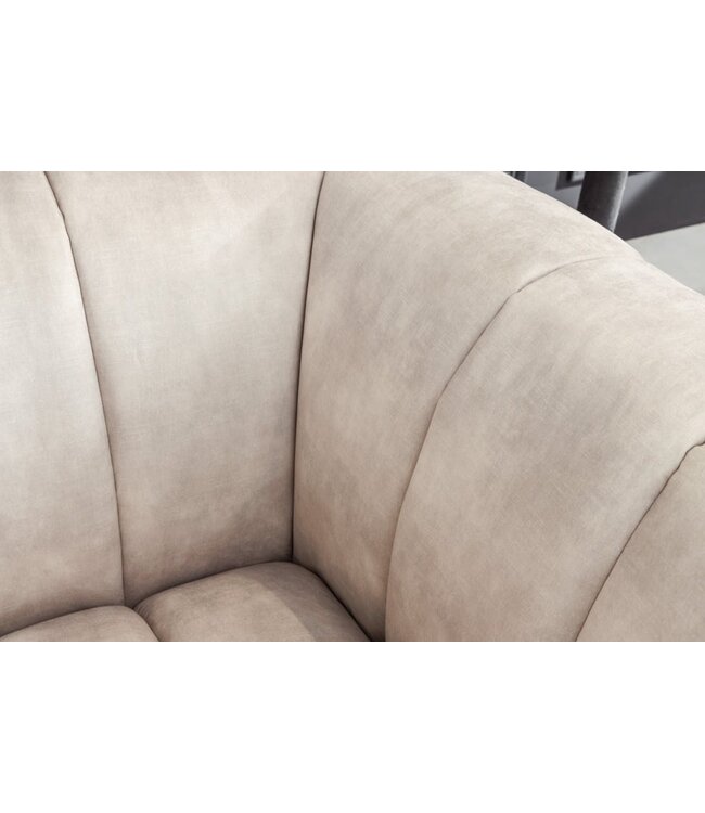 Invicta Interior Retro fauteuil NOBLESSE 105cm champagne fluweel met decoratieve quilting - 43267