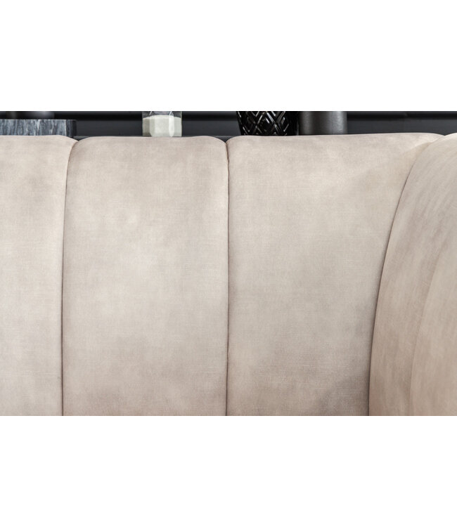 Invicta Interior Retro fauteuil NOBLESSE 105cm champagne fluweel met decoratieve quilting - 43267