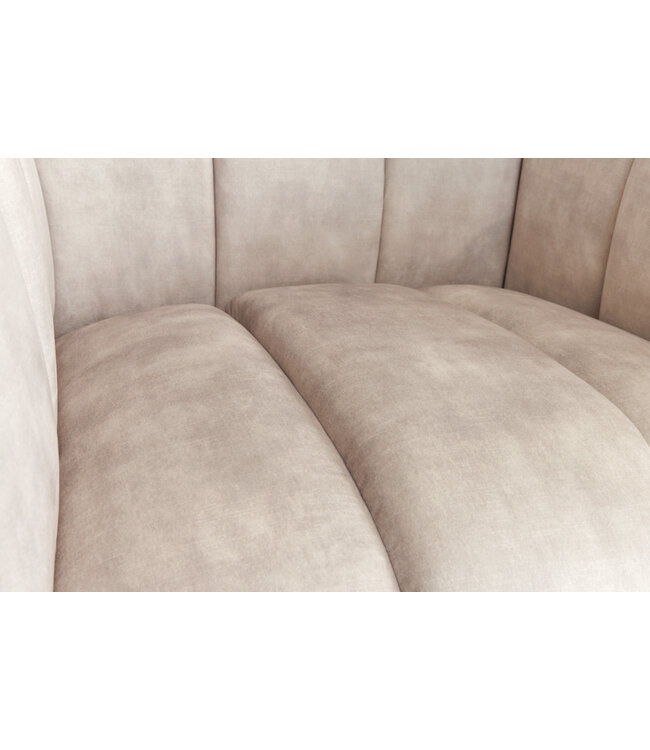 Invicta Interior Retro fauteuil NOBLESSE 105cm champagne fluweel met decoratieve quilting - 43267