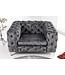 Invicta Interior Design Chesterfield fauteuil MODERN BAROQUE 120cm donkergrijs fluweel - 41297