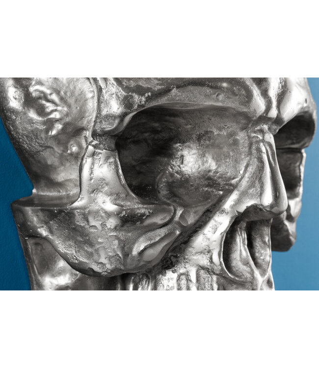 Invicta Interior Exclusief wandsculptuur SKULL XXL 40cm zilveren decoratieve schedel - 38383