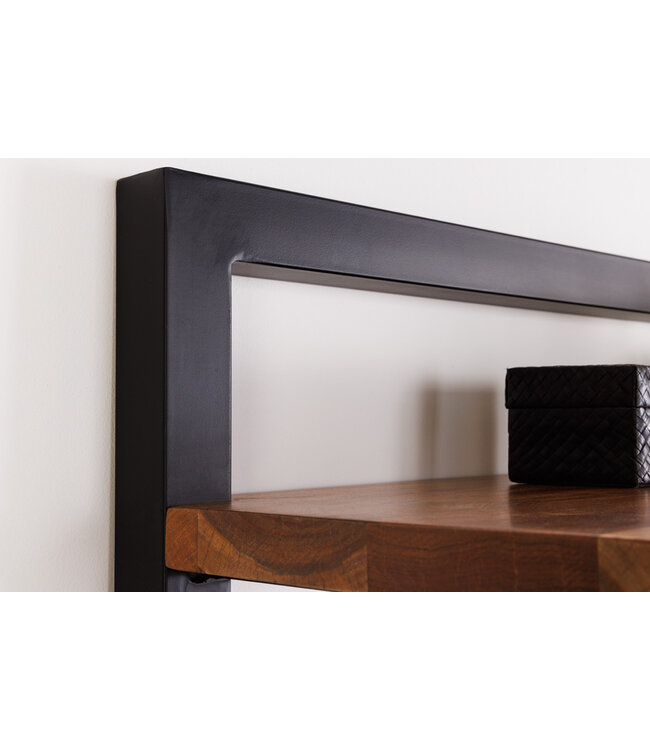 Invicta Interior Massieve boekenkast MAMMUT 178cm acaciazwart vijf planken - 41628