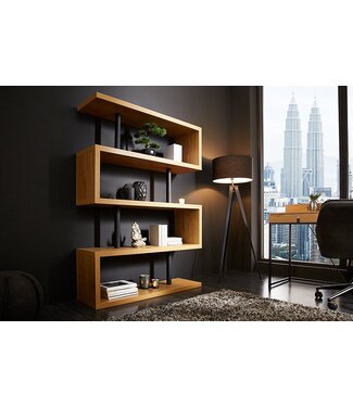 Invicta Interior Design plank SNAKE 165cm eikenlook boekenkast met vijf planken - 41214