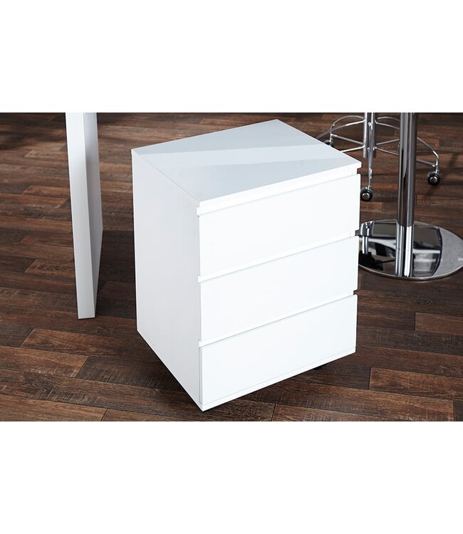 Invicta Interior Moderne rolcontainer BIG DEAL 45cm wit hoogglans 3 lades - 16808