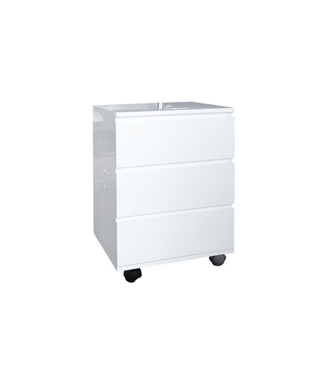 Invicta Interior Moderne rolcontainer BIG DEAL 45cm wit hoogglans 3 lades - 16808