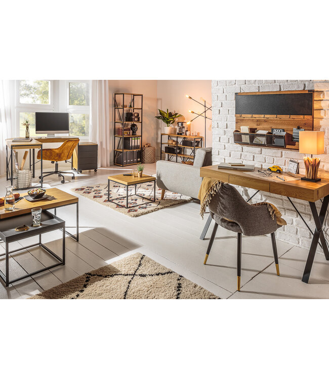 Invicta Interior Moderne rolcontainer STUDIO 40cm zwart eikenlook 4 lades - 40626