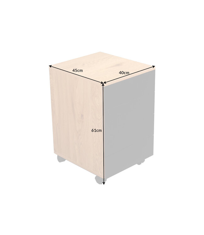 Invicta Interior Moderne rolcontainer STUDIO 40cm zwart eikenlook 4 lades - 40626