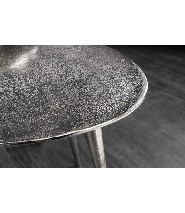 Invicta Interior Set van 2 salontafels ELEMENTS 50cm zilver metaal handgemaakt - 42718