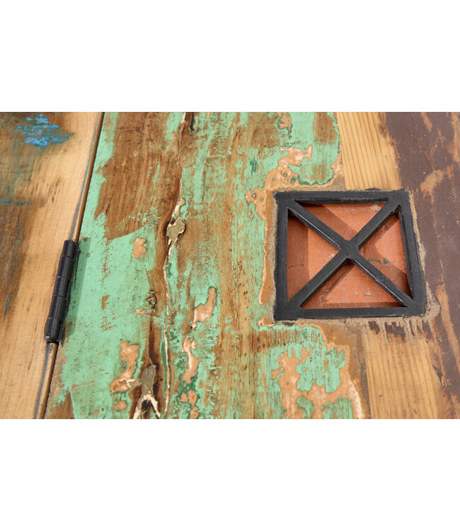 Invicta Interior Massieve salontafel JAKARTA 70cm mangowitte kleurrijke ladekast gemaakt van gerecycled vissersbotenhout met lades - 42149