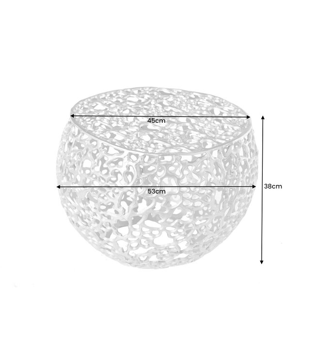 Invicta Interior Ronde salontafel ABSTRACT BLAD 50cm goudkleurig metaal filigraan handgemaakt vintage design - 43230