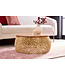 Invicta Interior Ronde salontafel ABSTRACT LEAF 75cm goud metaal acaciahout filigraan handgemaakt - 43228