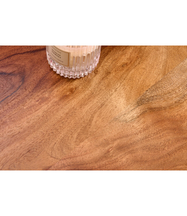 Invicta Interior Ronde salontafel ABSTRACT LEAF 75cm goud metaal acaciahout filigraan handgemaakt - 43228