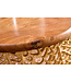 Invicta Interior Ronde salontafel ABSTRACT LEAF 75cm goud metaal acaciahout filigraan handgemaakt - 43228