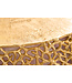 Invicta Interior Ronde salontafel ABSTRACT BLAD 75cm goudkleurig metaal filigraan handgemaakt vintage design - 43227