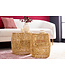 Invicta Interior Set van 2 filigrane design salontafels ABSTRACT LEAF goud handgemaakt metaal rond - 43224