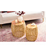 Invicta Interior Set van 2 filigrane design salontafels ABSTRACT LEAF goud handgemaakt metaal rond - 43224