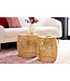 Invicta Interior Set van 2 filigrane design salontafels ABSTRACT LEAF goud handgemaakt metaal rond - 43224