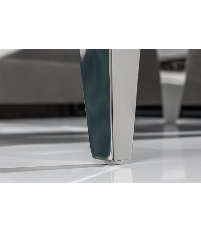 Invicta Interior Elegante salontafel MODERN BAROQUE 100cm glazen blad in marmerlook roestvrijstalen poten - 39998