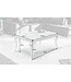 Invicta Interior Elegante salontafel MODERN BAROQUE 100cm glazen blad in marmerlook roestvrijstalen poten - 39998