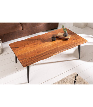 Invicta Interior Massieve salontafel ORGANIC LIVING 110cm natuurlijk acaciahout met boomrand - 39661