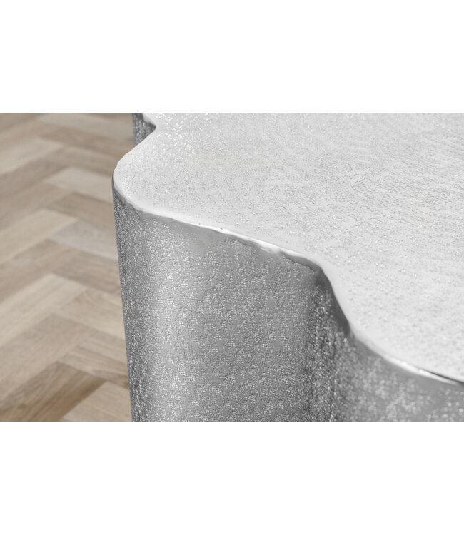 Invicta Interior Design salontafel ORGANIC ORIENT 75cm zilver handgemaakt - 42246