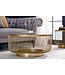 Invicta Interior Ronde salontafel VARIATION 80cm goud metalen frame zwart glas handgemaakt vintage design - 43233