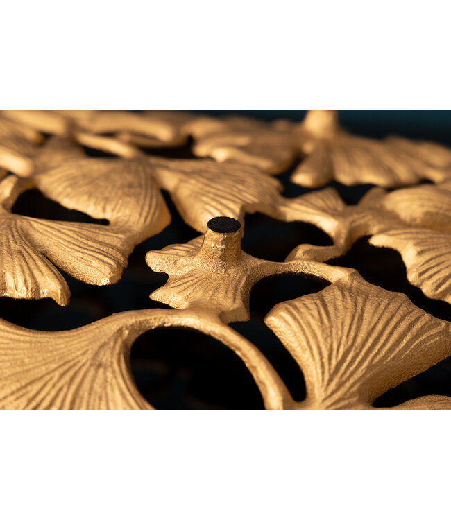 Invicta Interior Decoratieve kom GINKGO LEAFS 40cm goud handgemaakt metaal - 41795