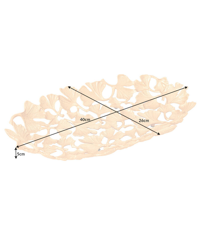 Invicta Interior Decoratieve kom GINKGO LEAFS 40cm goud handgemaakt metaal - 41795