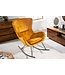 Invicta Interior Design schommelstoel SCANDINAVIA SWING mosterdgeel fluwelen fauteuil - 43143