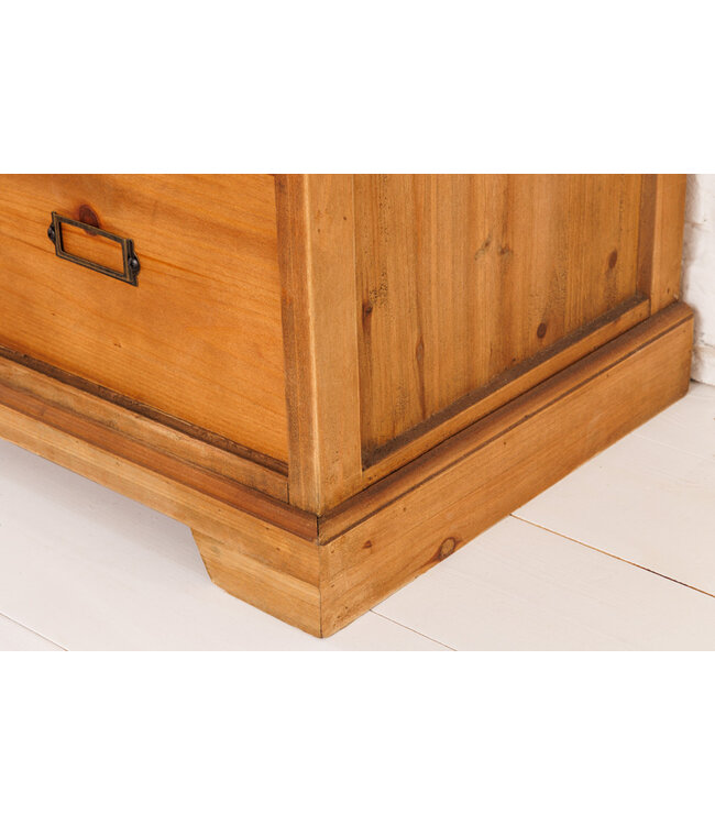 Invicta Interior Massief dressoir HERITAGE 148 cm naturel grenen industrieele deuren metalen vitrinekast - 40881