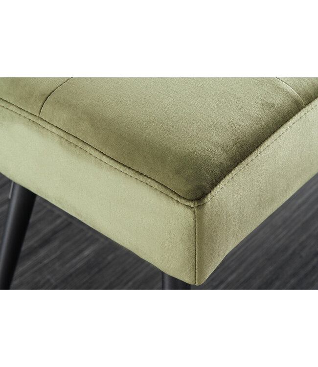 Invicta Interior Design bank BOUTIQUE 100cm groen fluweel zwarte metalen poten - 43321