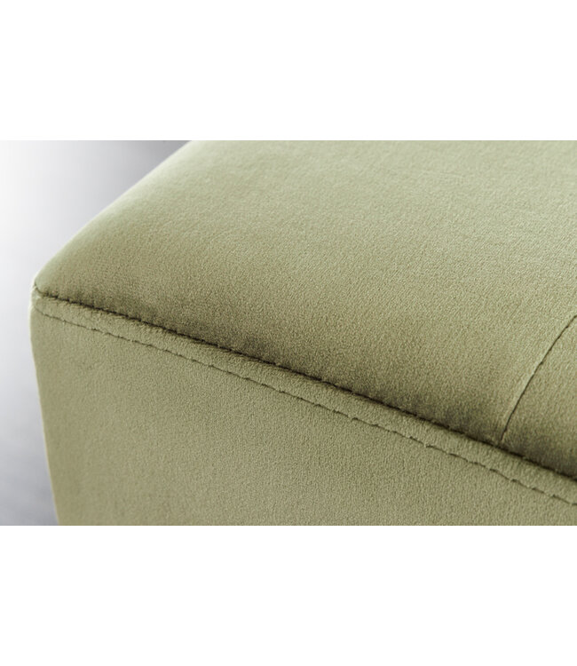 Invicta Interior Design bank BOUTIQUE 100cm groen fluweel zwarte metalen poten - 43321