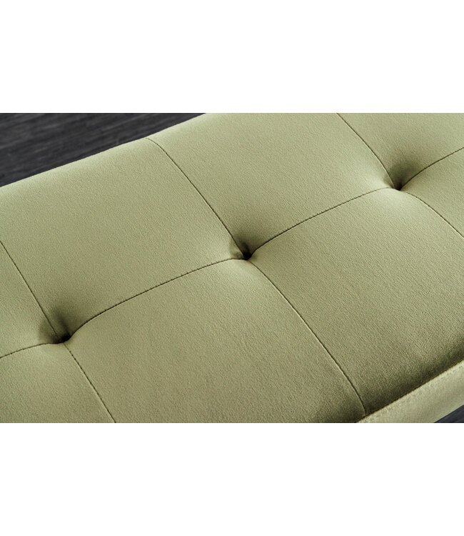Invicta Interior Design bank BOUTIQUE 100cm groen fluweel zwarte metalen poten - 43321