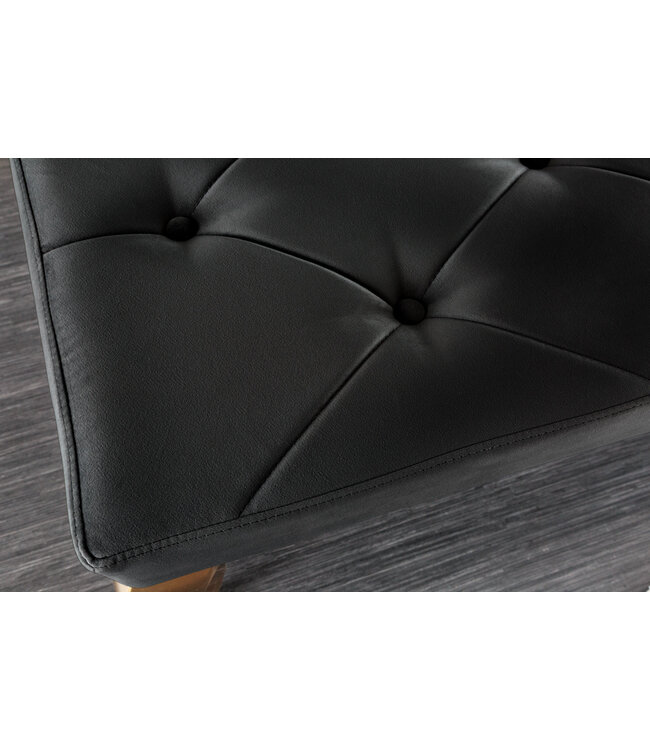 Invicta Interior Design bank MODERN BAROK 175cm zwart fluweel goud roestvrij staal - 43386