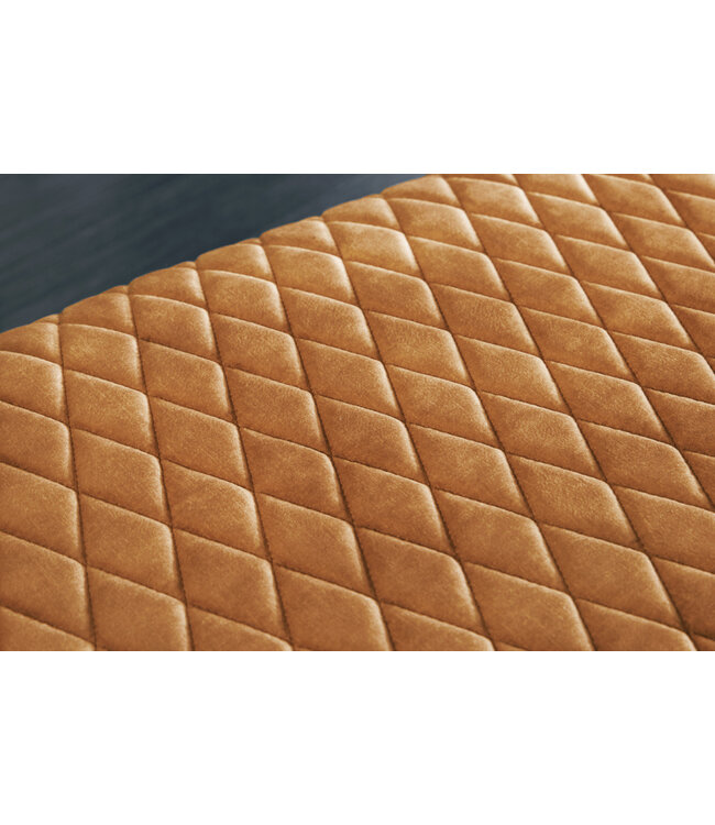 Invicta Interior Design bank PARIS 160cm mosterdgeel fluwelen retro rugleuning - 43681