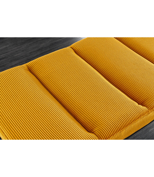 Invicta Interior Design bank PETIT BEAUTE 80cm mosterdgeel corduroy zwart frame - 43312